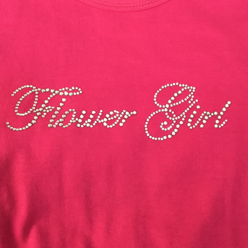Flower Girl 🌷 Bling Crystals T-Shirt Size 4 - Picture 4 of 9